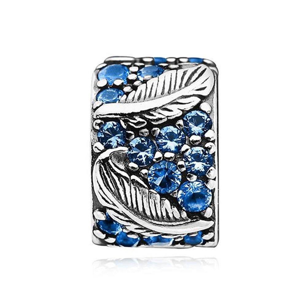

[PANDORA PANDORA] 792552C01 Curved Feather & Pave Clip Silver Charm 792552C01