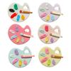 3Pcs Girl Hairpin Macaron Colors Palette Shape Resin Hair Clip Stable