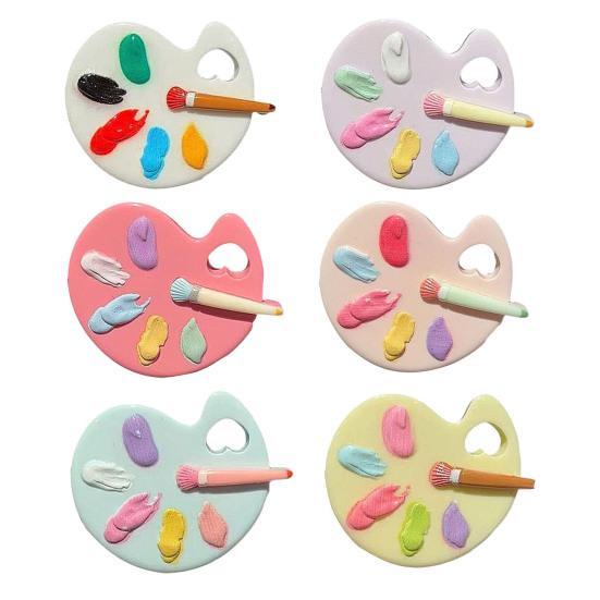 3Pcs Girl Hairpin Macaron Colors Palette Shape Resin Hair Clip Stable
