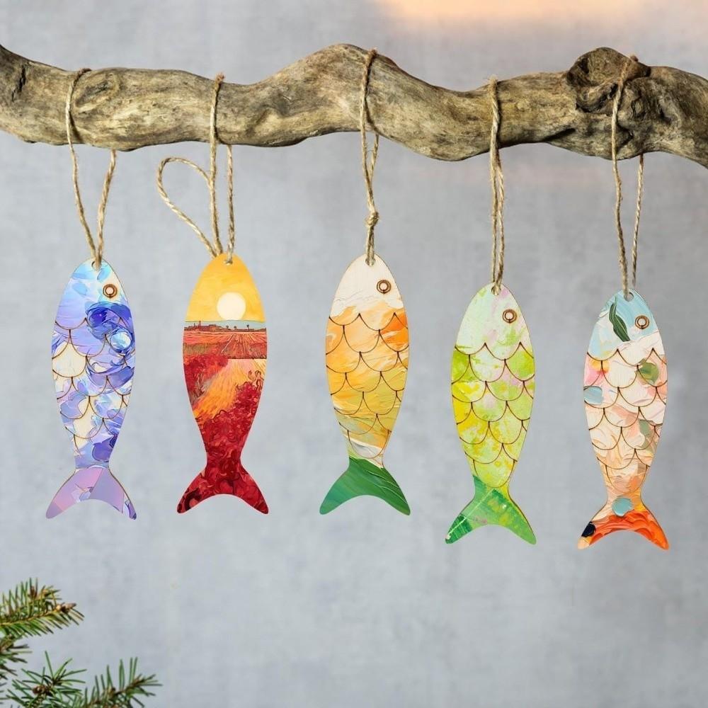 40 Stück Leere Holzfisch-Ausschnitte Meeresbewohner DIY Bastelarbeiten Bemalte Fisch-Ornamente Handgeschnitzt Handgefertigte Fisch-Wanddekoration Kindergarten