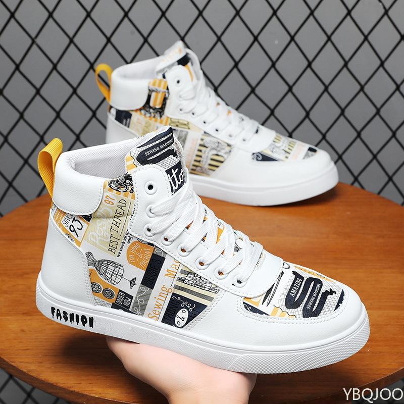 New Trendy and Versatile Outdoor Casual Men's Shoes for Autumn and Winter Retro Sports High Top Lace Up Walking Men's Shoes