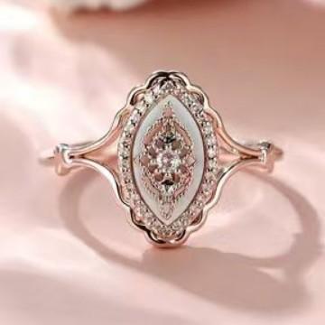 Hot Sale Horse Eye Design White Diamond Simple Lace Ring Light Luxury Premium Versatile Hot Sale