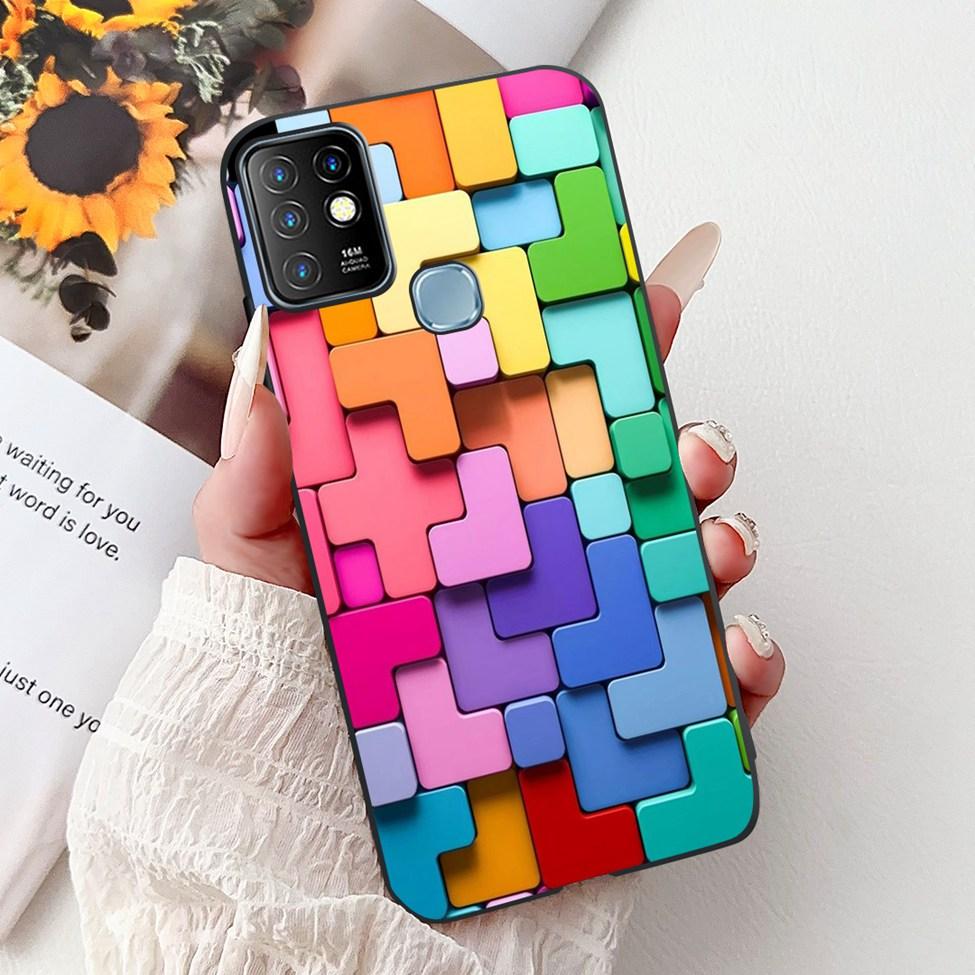 For Infinix Hot 10 Case Silicone Cute Cat Fashion Flowers Luxury Painted Back Cover For Inifnix Hot 10 Phone Case X682B X682C