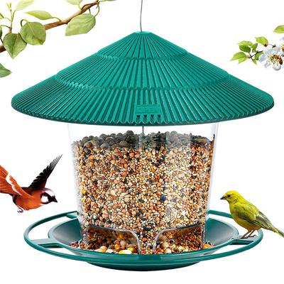 Novo Gazebo à prova d'água pendurado alimentador de pássaros selvagens recipiente ao ar livre com corda pendurada alimentador de pássaros tipo casa decoração de aves