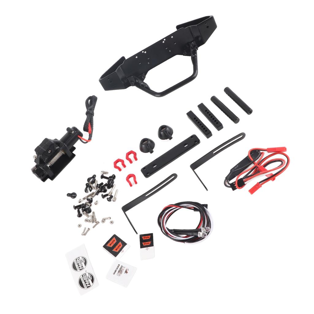 Metall-Frontstoßstange mit Windenlicht-Set für TRAXXASTRX?4 SCX10 II 90046 90047 RC Auto Teile