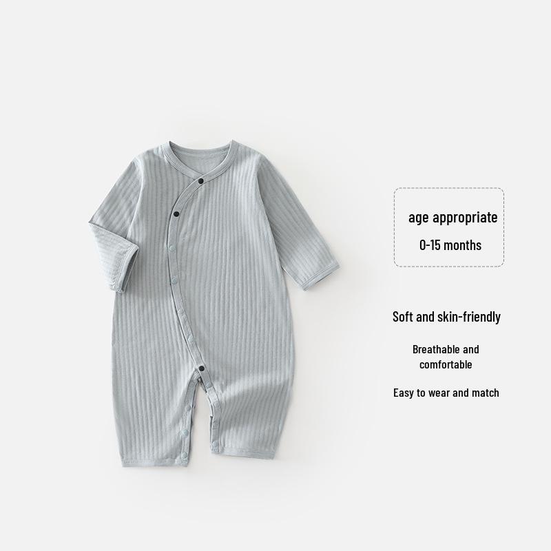 Baby Pure Cotton Long Sleeve Air Conditioning Pajamas - Soft, Skin-Friendly, Breathable, Four Seasons Bodysuit