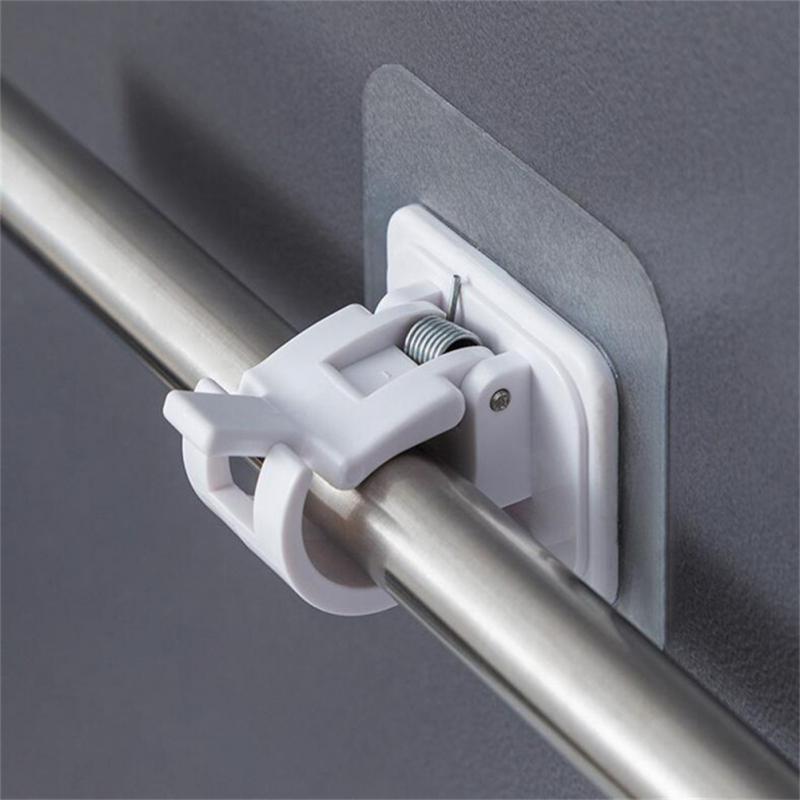 

Hook Up Nail-free Adjustable Rod Bracket Holders Self-adhesive Wall Mount Curtain Pole Wall Brackets For Home Bathroom Xobw