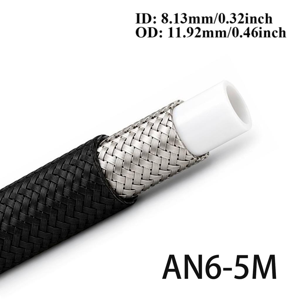 3AN 4AN 6AN 8AN 10AN Universal E85 Fuel Hose Oil Gas Cooler Line Pipe Tube ide PTFE Nylon Stainless Steel Braided Line 1M/2M/