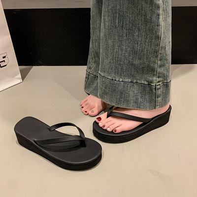 Ciabatte da donna estive 2025 con zeppa a pois, punta scoperta, casual e cool