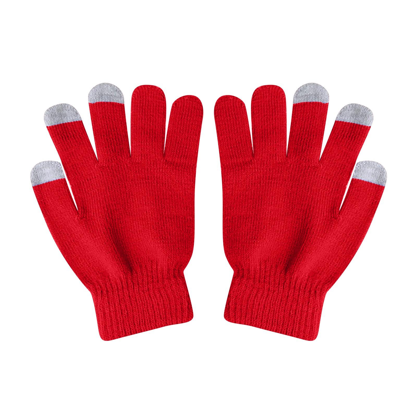 

Унисекс зимние теплые шерстяные перчатки для пальцев, перчатки для экрана смартфона One Size