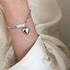 Personality Bright Face Love Female Simple Niche Design Rectangular Letter Lucky Bracelet Retro Jewelry Accessories