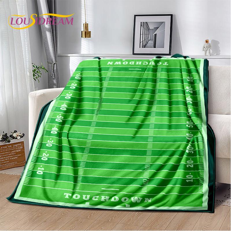 2025 Rugbyfeld Rugby American Football Cartoon Weiche Decke, Weiche Überwurfdecke für Zuhause Schlafzimmer Bett Sofa Reiseabdeckung Kind