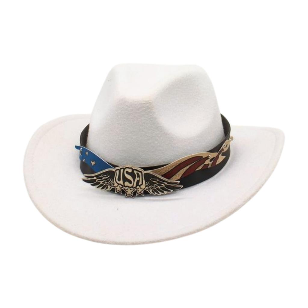 Tibetan Jazz Hat Woolen Shiny Belt Celebrity Style Retro Cowboy Hat Western Cowboy Hat