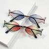 1 Stück Metallrahmen Skurrile Fischförmige Brille Y2K Mode Unisex Dekoratives Brillengestell Farbverlauf Ozean-Gläser