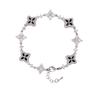 TOPGRILLZ Eiskaltes Klassisches Messing Armband Damen Verstellbar Vierblättriges Kleeblatt Kettenarmband Mit 5A+ Zirkonia Für Party
