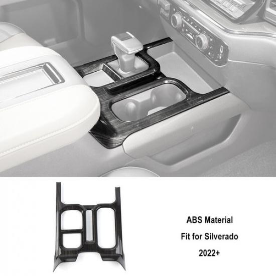 Black Wood Interior Steering Center Console Cover Trim For Chevy Silverado +