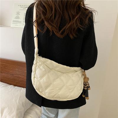 Women's Bag Fashion Rhombus Embroidery Line Shoulder Bag Magnanimous Casual Bag Crossbody Bag Small Bag