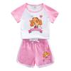 Paw Patrol Girls' Stylish Summer Outfit Set – 2022 Fashionable Short-Sleeve Two-Piece for Small & Medium Children
