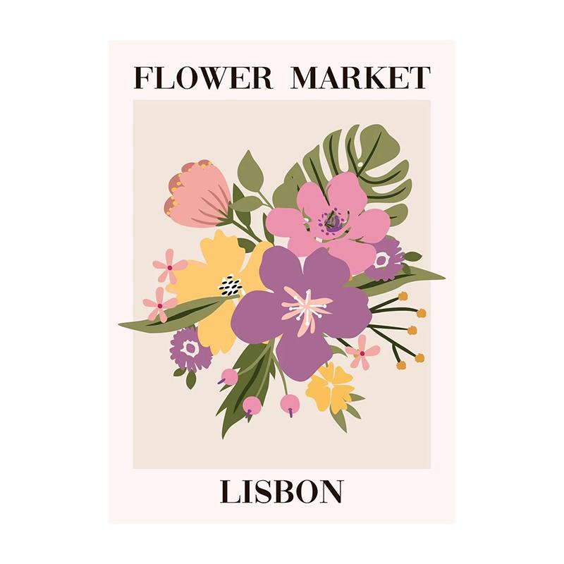 Abstract Flower Market Poster Flowers Matisse Print Market Matisse Floral Exhibition Picture Canvas Painting for Home Decor