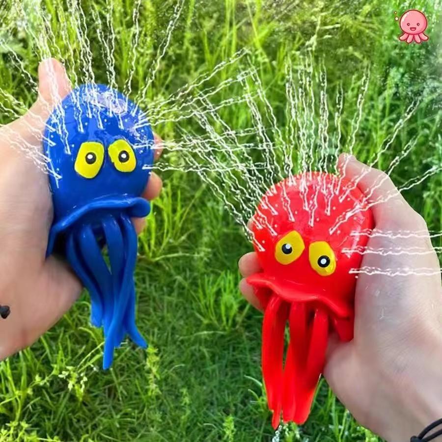 Super Cute Pinch Squeeze Water Octopus Stress Relief Toy  Bathing Playing With Water Shower Decoration Summer Swimming Gifts