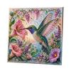 Home Wall Decoration Crafts Butterfly Faux Diamond Art Kit, Flower Peacock Hummingbird Pearl Kits for Adults 3D Sparkling Bead Painting Craft