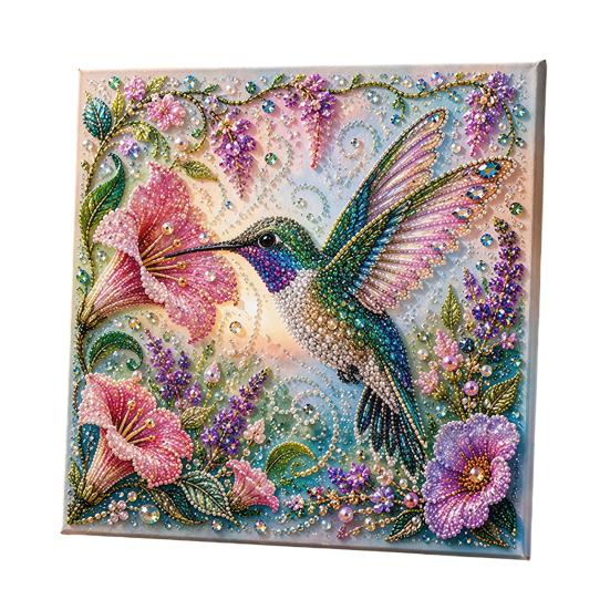 Home Wall Decoration Crafts Butterfly Faux Diamond Art Kit, Flower Peacock Hummingbird Pearl Kits for Adults 3D Sparkling Bead Painting Craft