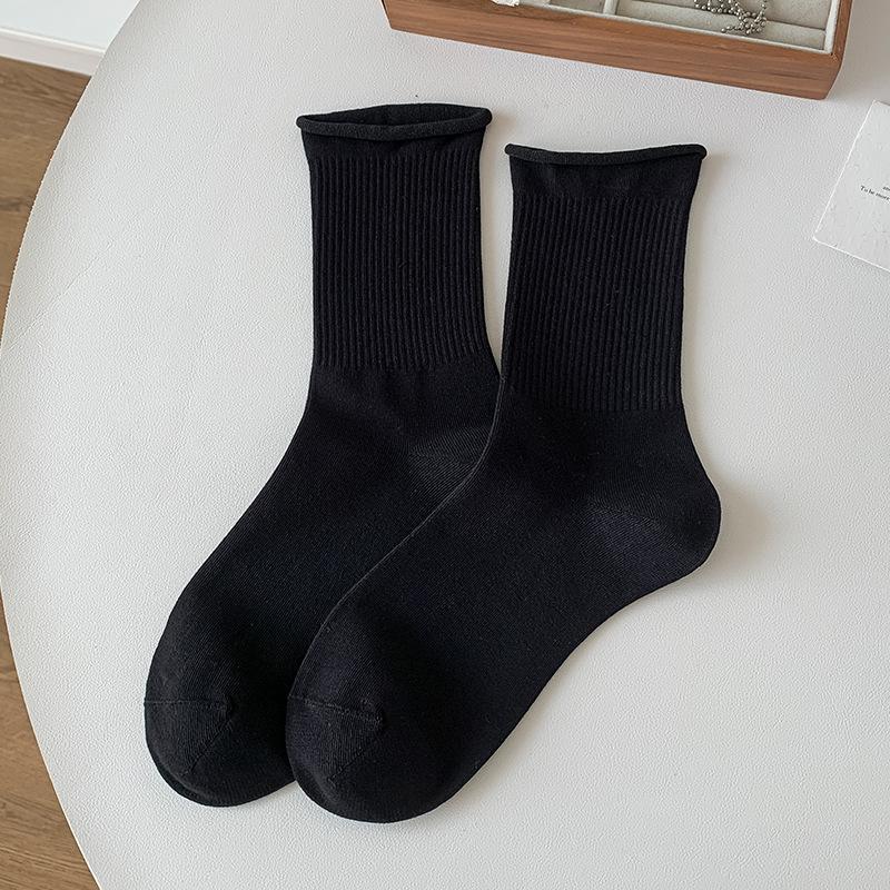 Mid-calf Socks for Women In Autumn and Winter, Rolled-up Socks for Women, Versatile and Loose-fitting Postpartum Socks