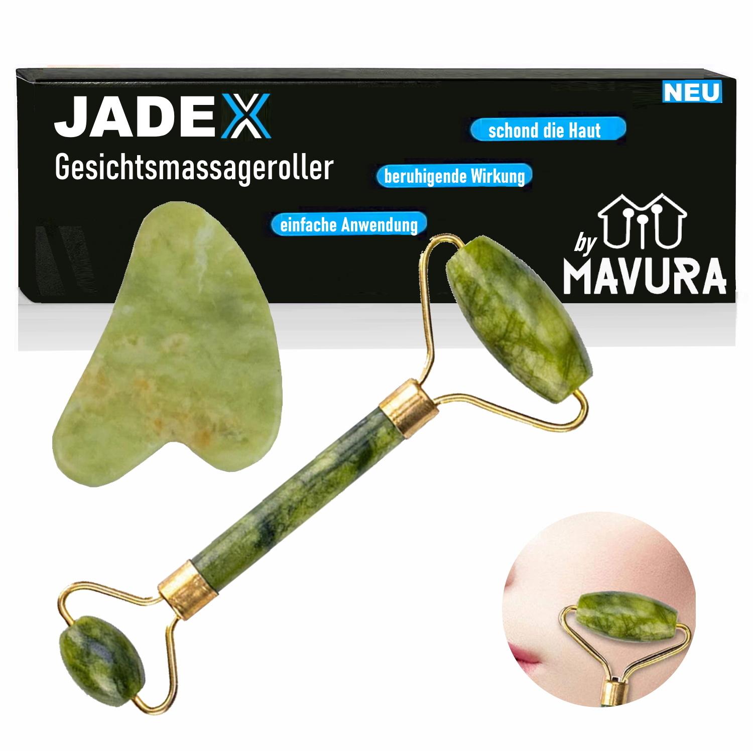

JADEX Premium Jade Roller Set Face Roller Massager Gua Sha Facial Massage