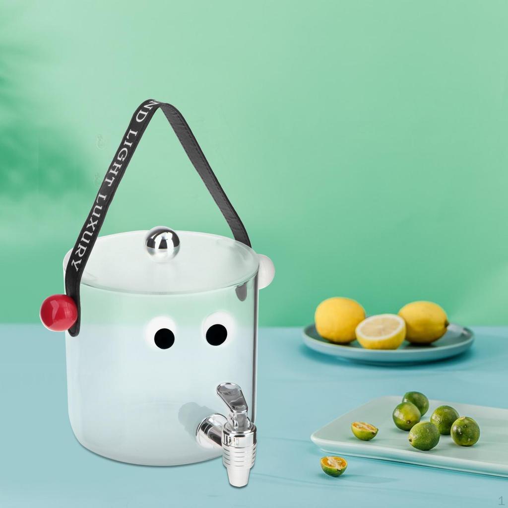 Beverage Dispenser, Cold Water Kettle, Blooming Teapot, Large Capacity with , Juice Lemonade