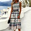 Women's Round Neck Sleeveless Casual Summer Sundress - Fashionable Comfort Dress for Beach, Vacation, Party, and Daily Activities