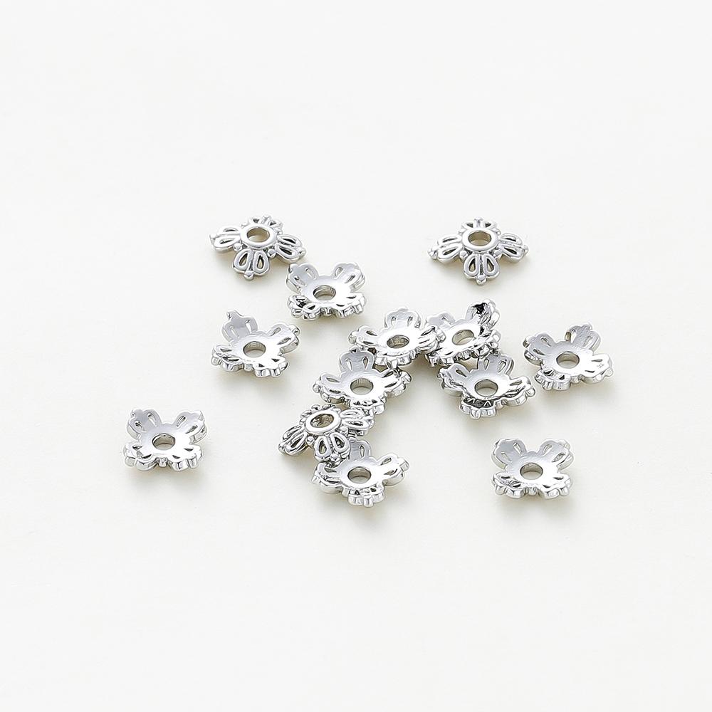 20pcs/lot 14K 18K Gold Color Tibetan Flower Beads Caps Tassel Loose Spacer Tray Beads For DIY Jewelry Making Accessories