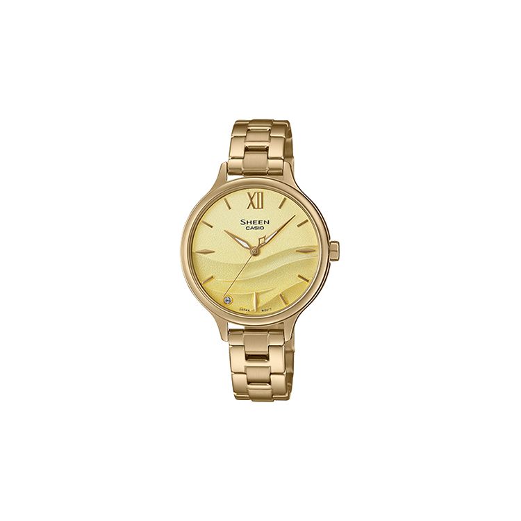 

Casio Sheen Series Seawave Colorful Star Theme Fashion Minimalist Watch Gradient Gold Women watches SHE-4550G-9AUPR Gradient Gold Dial
