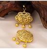 Vietnamese Sand Gold Ruyi Lock Necklace with Dragon & Phoenix Design