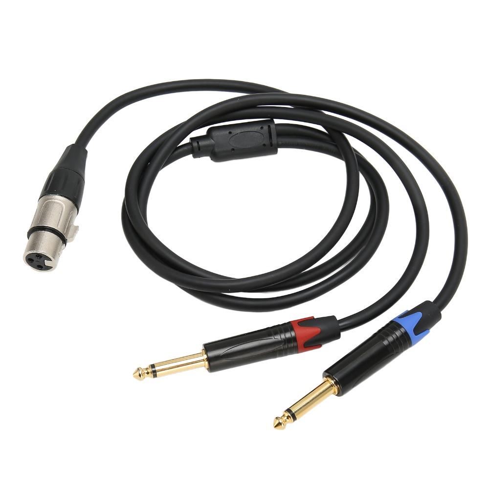 Y Splitter Dual 6.35mm Male To XLR Female 24K Gold Plated Microphone Splitter Cord  for Microphone