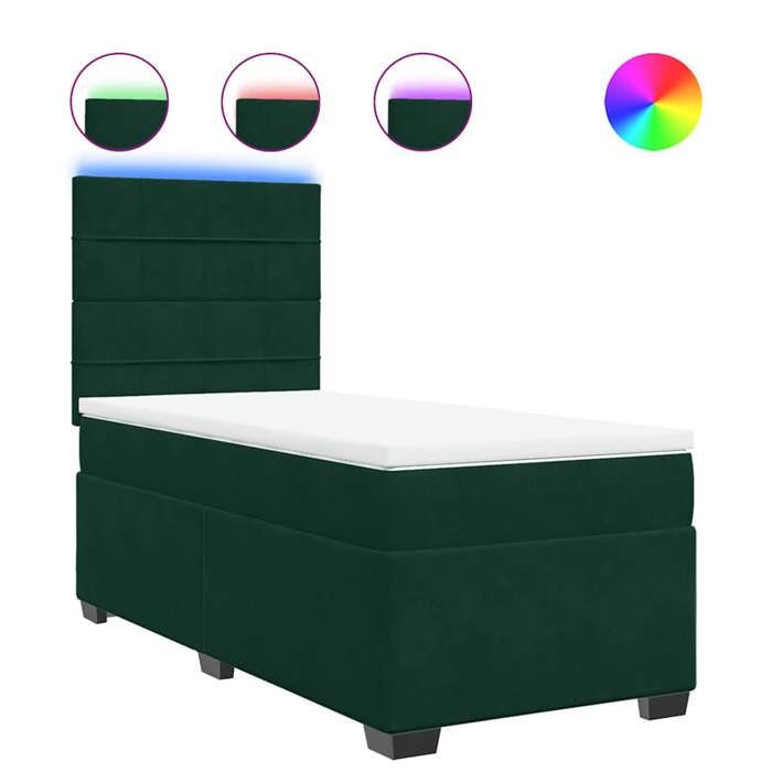 Maison Exclusive - Sommier à lattes de lit avec matelas Vert foncé 90x200 cm