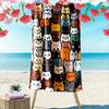 Cute Cartoon Cats Pattern Design Beach Towel Quick-drying for Travel Outdoor Sports Jogging Beach and Swimming