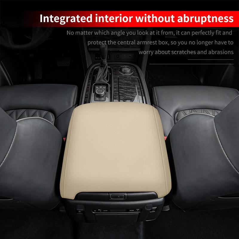 For Nissan Patrol Armada Y62 Y63 2010-2026 Center Armrest Box Protective Pad Leather Cover Interior Modification Accessories
