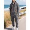 New, Autumn/Winter, Men's, Velvet Hoodie, Fashion, Hoodie, Zipper, Multi Pocket, Work Pants Set
