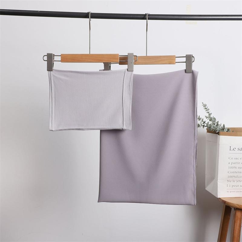 

Instant Chiffon Hijab With Undercap Solid Color Basic Stretchy Pullover Headscarf Outdoor Thin Breathable Sunscreen Head Wrap