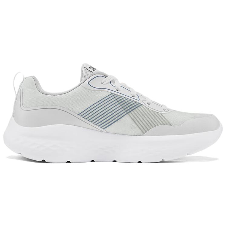 Skechers Go Run Lite Comfortable Non-Slip Durable Low-Top Casual Running Shoes Men Sneaker White Gray 220318-WGY