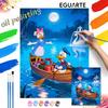 Donald Duck Daisy Duck Moonlight Lake Oil Paint Digital Painting Art Kit FillIn Painting Home Decor