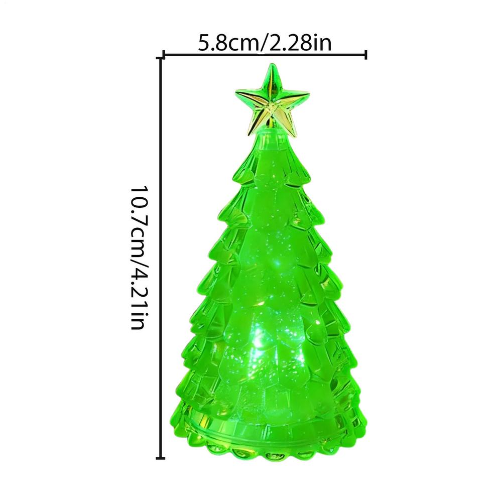 LED Crystal Christmas Tree Night Lights Mini LED Battery Operated Christmas Tree Night Night Lamp For Indoor Bedroom Living Room