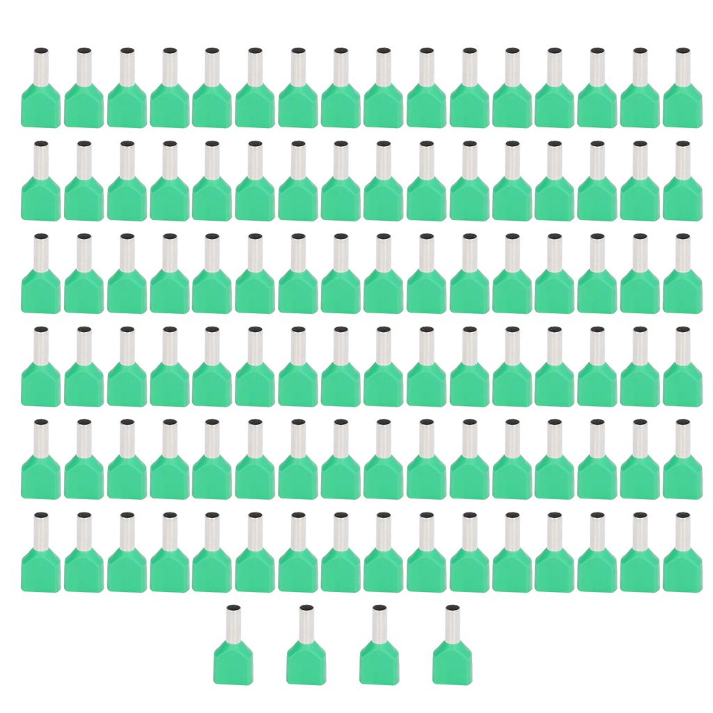 100Pcs Insulated Cord Pin End Terminal Copper PVC Pre Insulated Ends Cold Pressed Terminals
