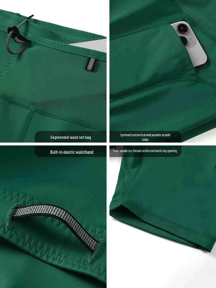 Men's High Elasticity Multi-Pocket Compression Running Shorts