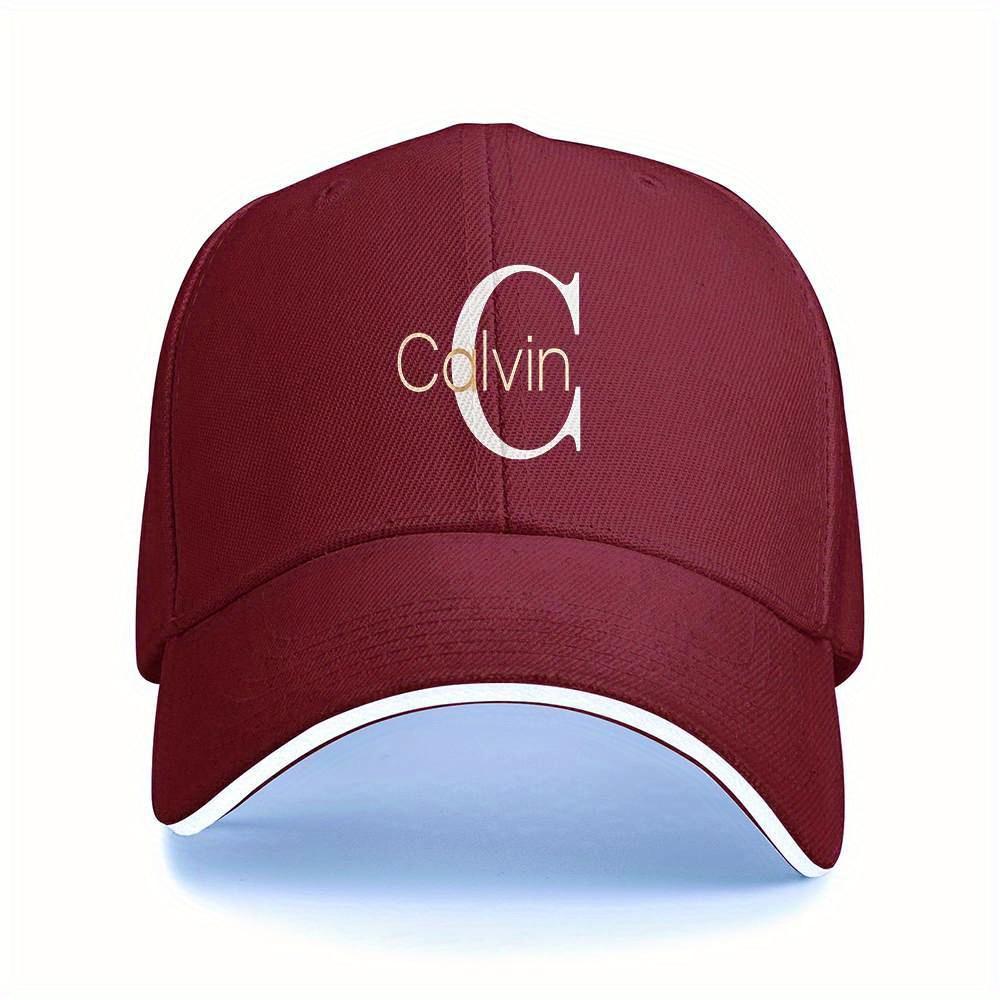 

1 бейсболка черная с золотой надписью принт Calvin легкий полиэстер унисекс машинная стирка простой роскошный дизайн Adjustable
