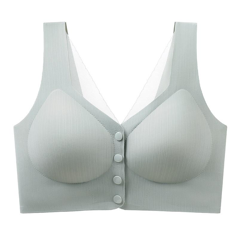 Three-dimensional 1D support front buckle nursing women's comfort without steel ring full fixed cup gathering vest bra 11