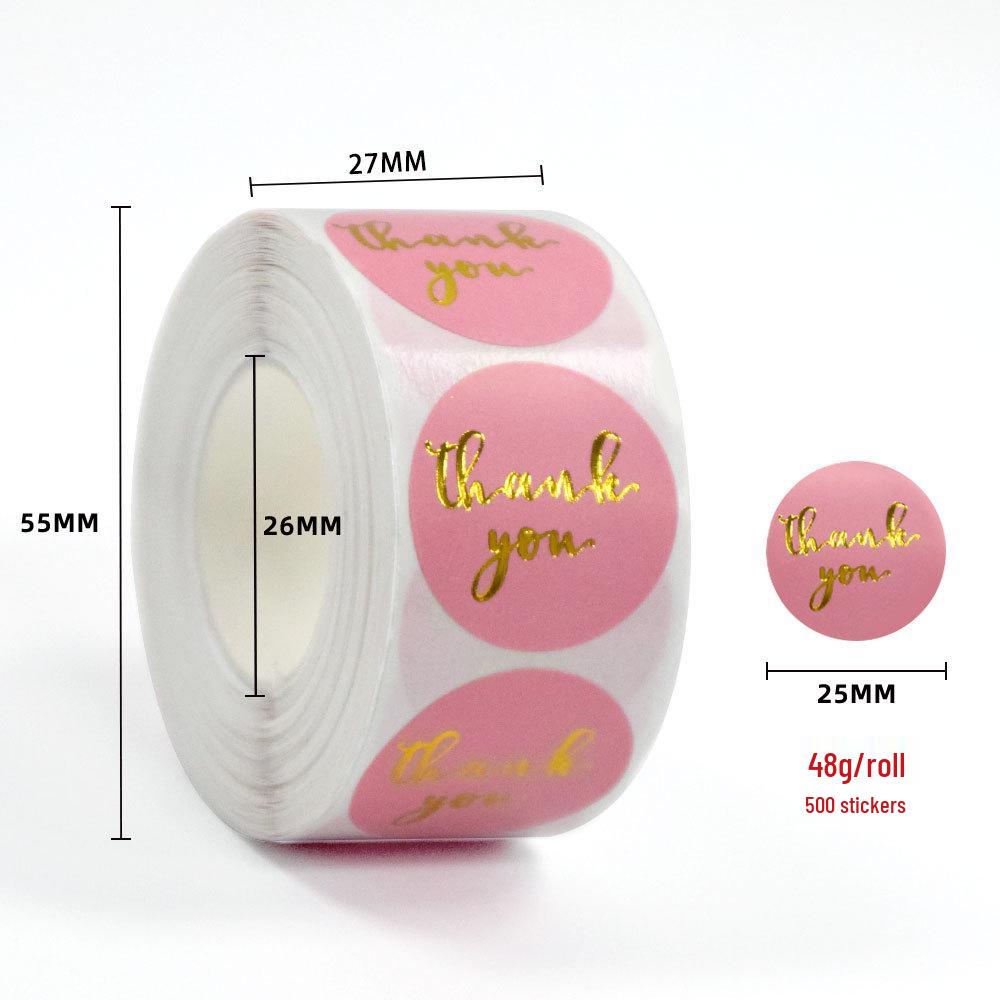 Gold Foil Stamped Colored Kraft Paper Labels for Takeaway & Baking Packaging