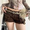 Faux Fur Leather Fur Belt Leopard Print Y2K Waistband Fashion Plush Belt  Women