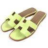 Great Mule Oran Crocodile Alligator H Logo Flat Sandals Crocodile 37 Used