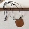 Vintage Cute Small Bag Leather Pendant Long Necklace for Women Stylish Sweater Chain Jewelry Versatile Hanging Accessories